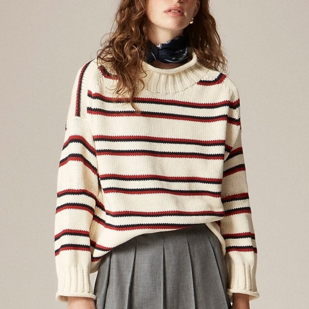 J. Crew 2025 Rollneck Sweater in Ivory
Lace Ruby Navy NWT